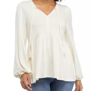 Wonderly Women's Long Sleeve Julianna Crepe Peasant Shirt